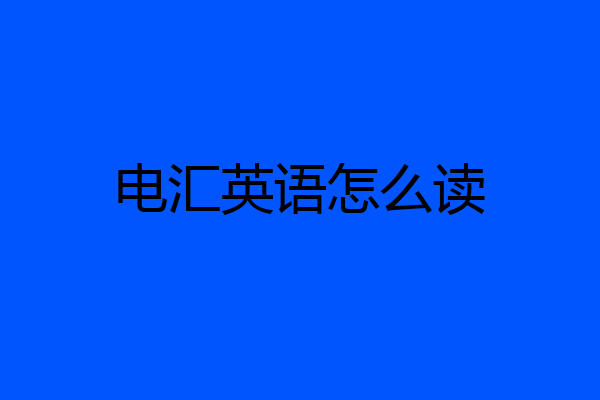 电汇英语怎么读