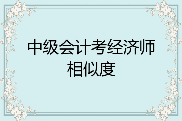 中级会计考经济师相似度
