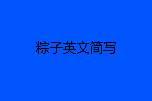 粽子英文简写