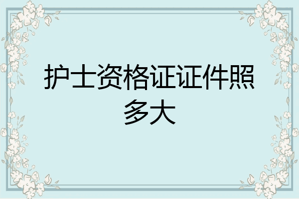 护士资格证证件照多大