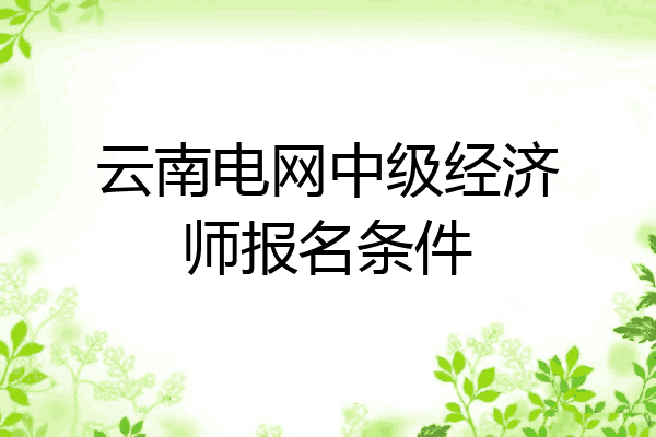云南电网中级经济师报名条件