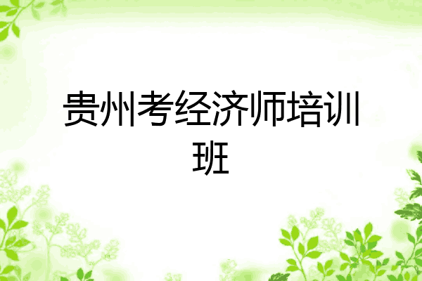 贵州考经济师培训班