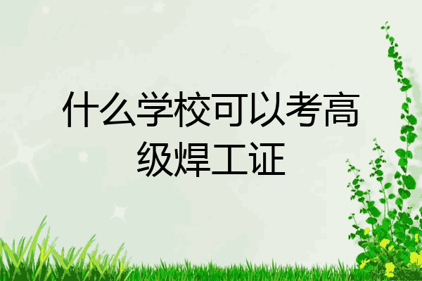 什么学校可以考高级焊工证