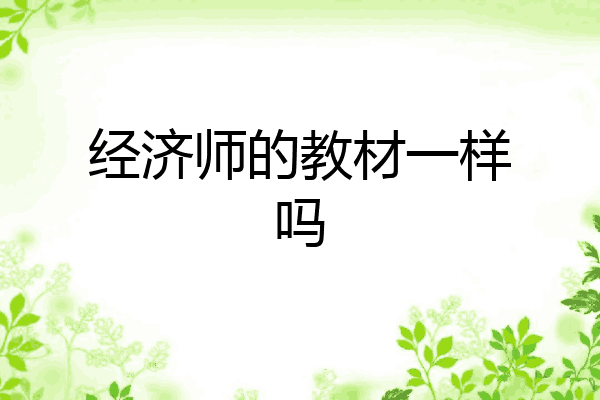 经济师的教材一样吗