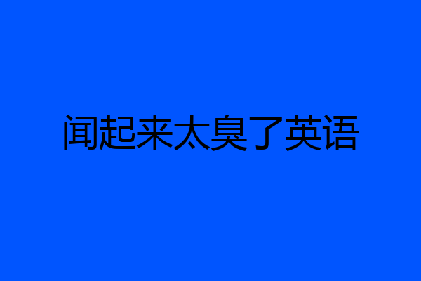 闻起来太臭了英语