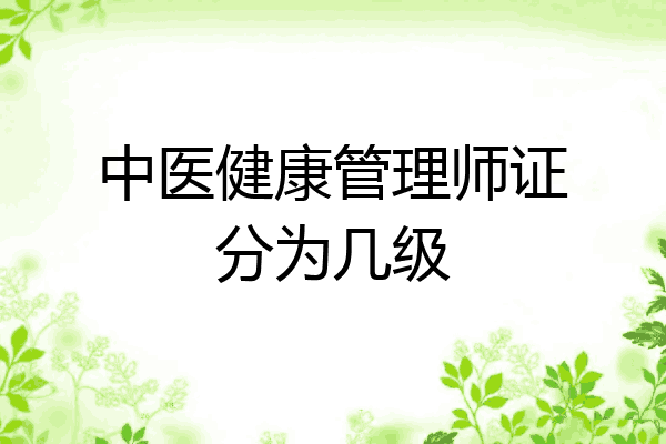 中医健康管理师证分为几级