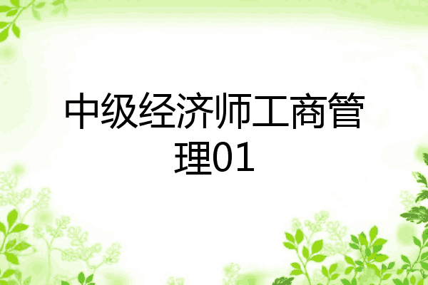 中级经济师工商管理01