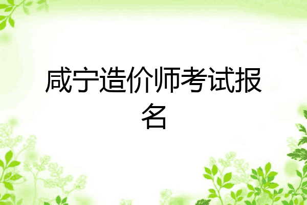 咸宁造价师考试报名
