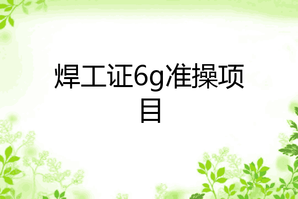 焊工证6g准操项目
