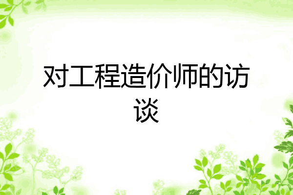 对工程造价师的访谈