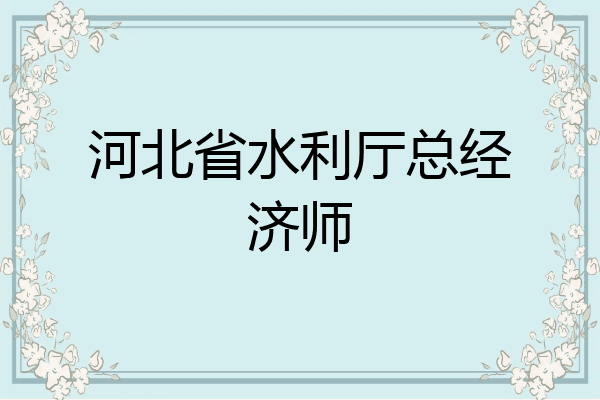 河北省水利厅总经济师