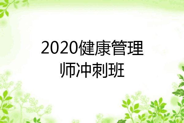 2020健康管理师冲刺班