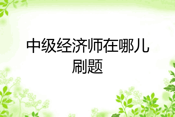 中级经济师在哪儿刷题
