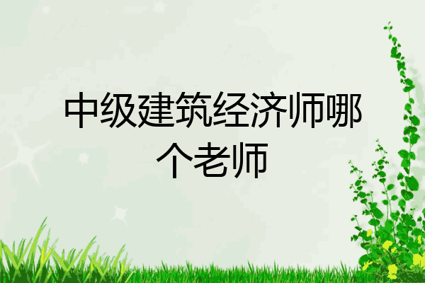 中级建筑经济师哪个老师