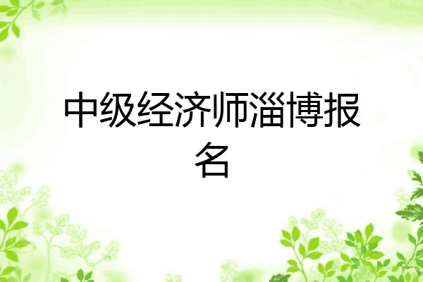 中级经济师淄博报名