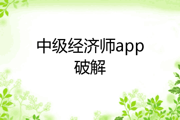 中级经济师app破解