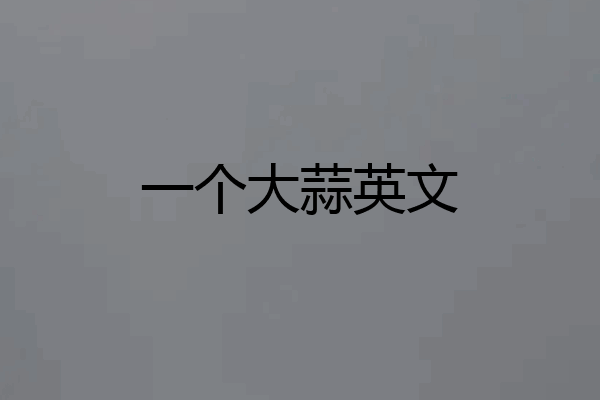 一个大蒜英文