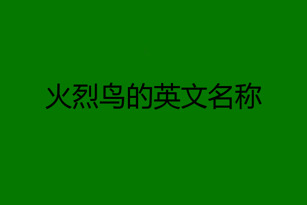火烈鸟的英文名称