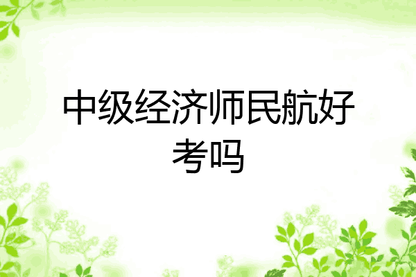 中级经济师民航好考吗