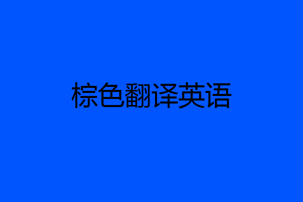 棕色翻译英语