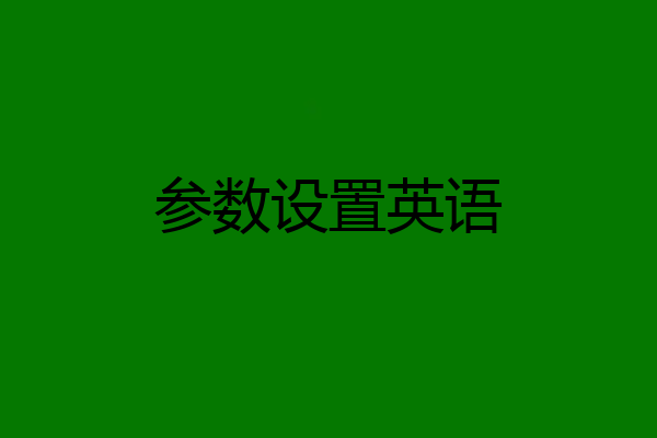 参数设置英语