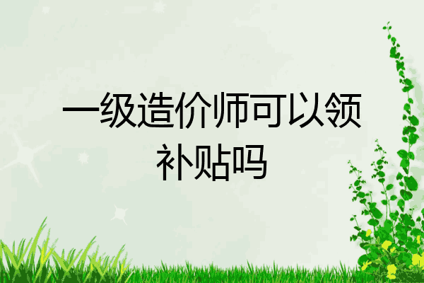 一级造价师可以领补贴吗