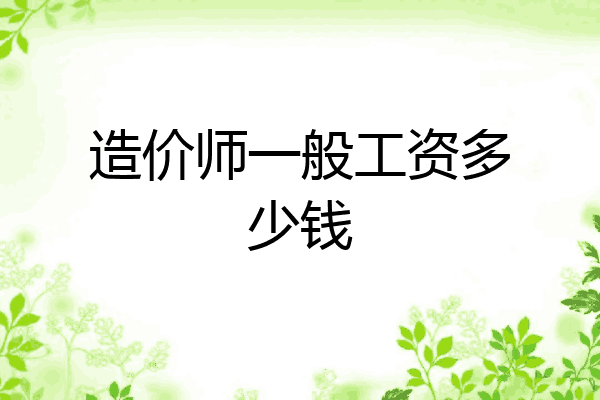造价师一般工资多少钱