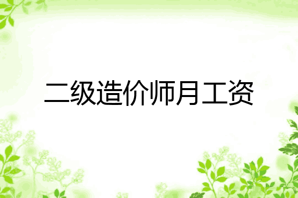 二级造价师月工资