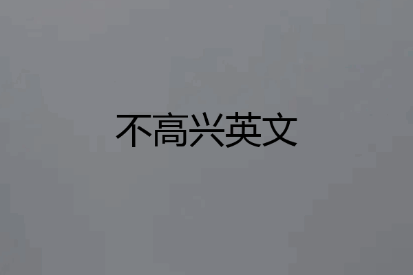 不高兴英文