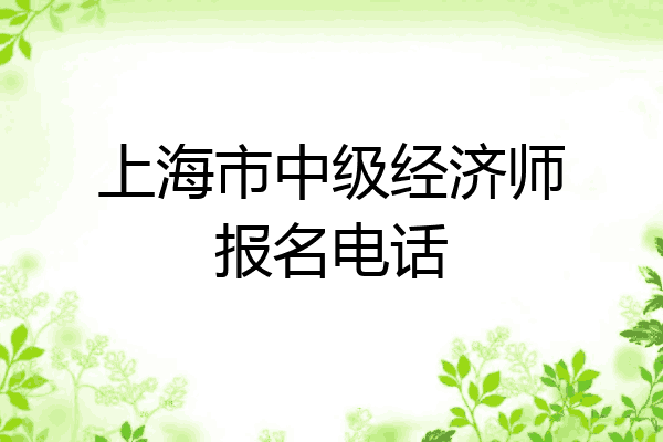 上海市中级经济师报名电话