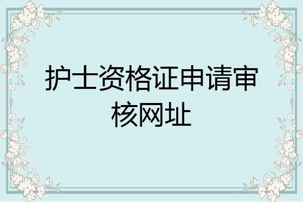 护士资格证申请审核网址