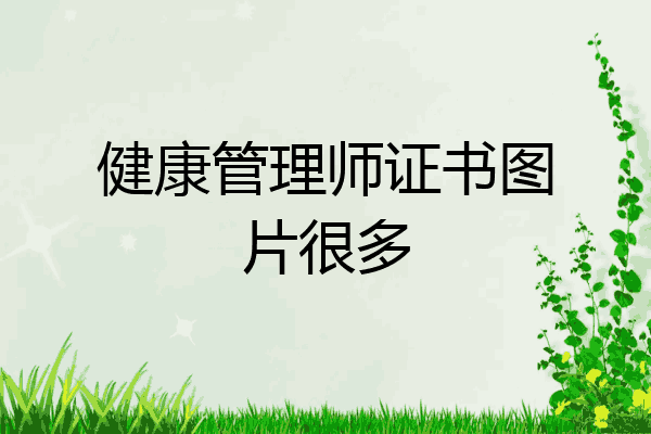 健康管理师证书图片很多