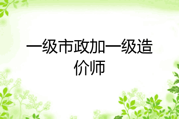 一级市政加一级造价师