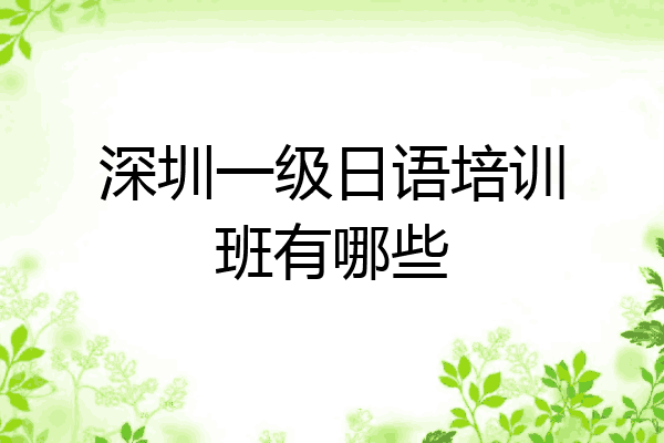 深圳一级日语培训班有哪些