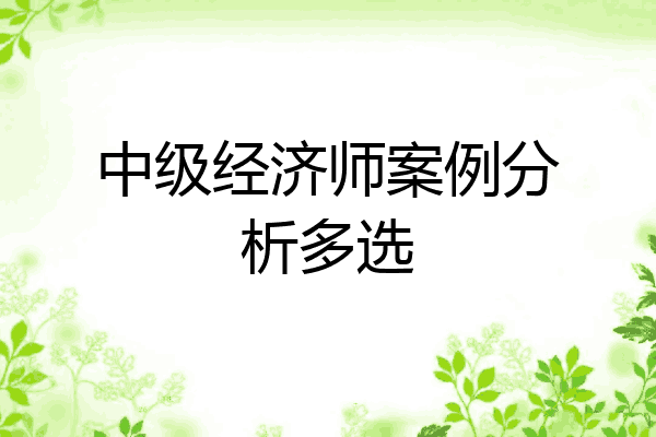 中级经济师案例分析多选