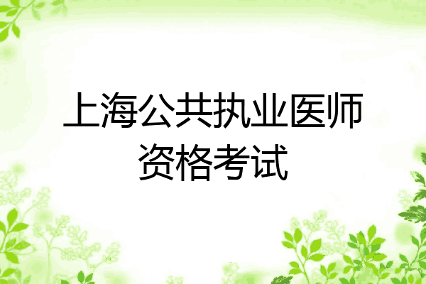 上海公共执业医师资格考试