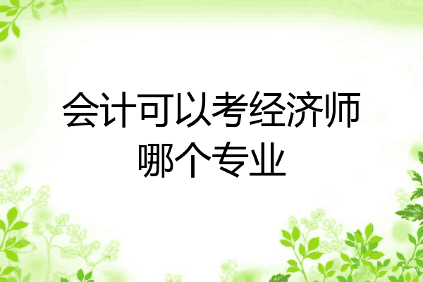 会计可以考经济师哪个专业