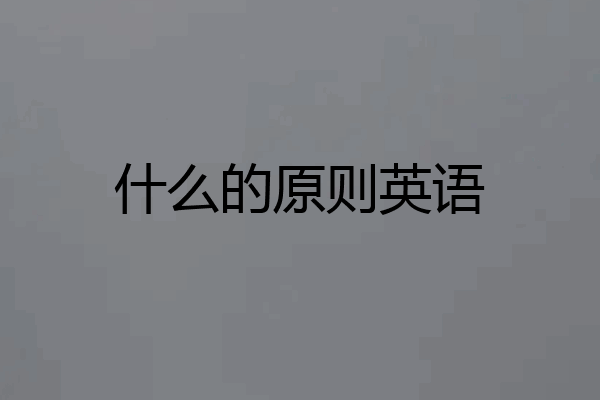 什么的原则英语