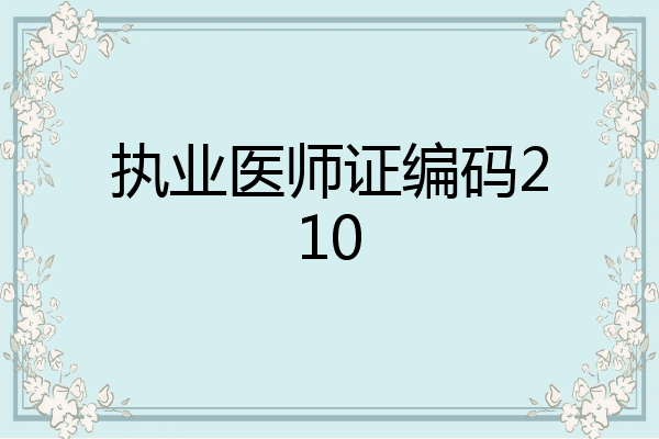 执业医师证编码210