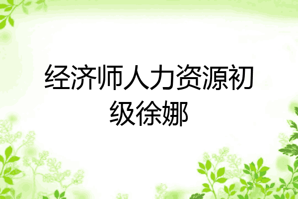 经济师人力资源初级徐娜