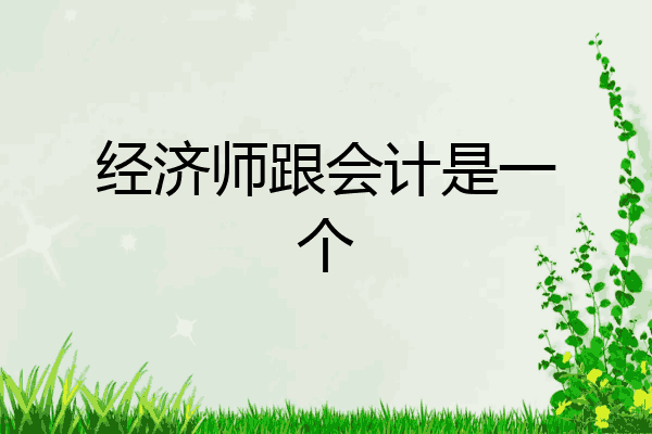 经济师跟会计是一个
