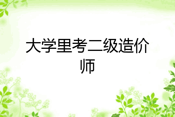 大学里考二级造价师