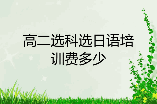 高二选科选日语培训费多少