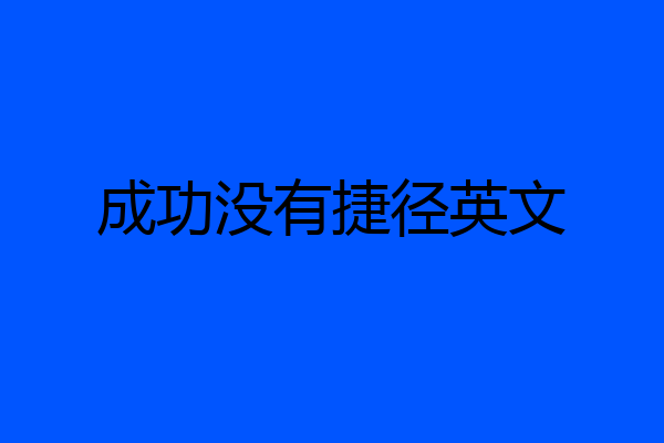 成功没有捷径英文