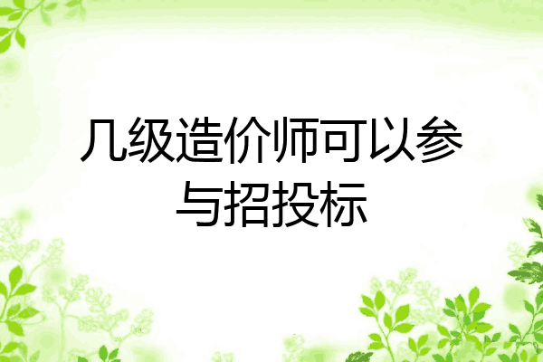 几级造价师可以参与招投标