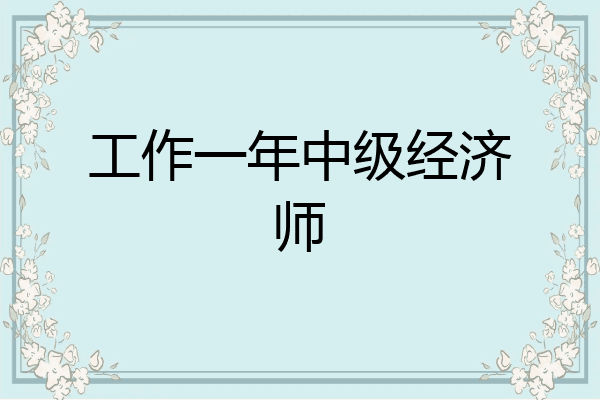 工作一年中级经济师