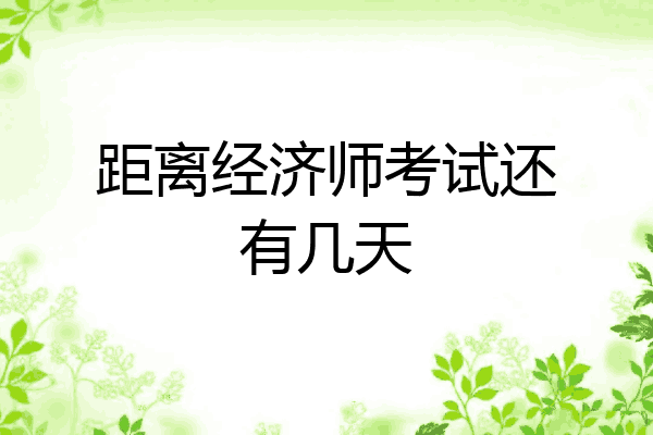 距离经济师考试还有几天