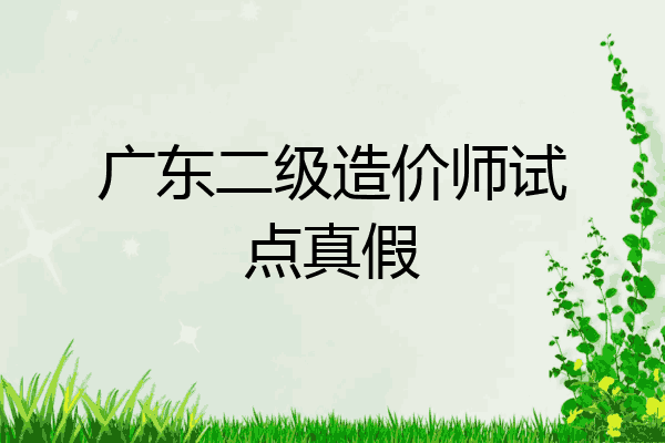广东二级造价师试点真假