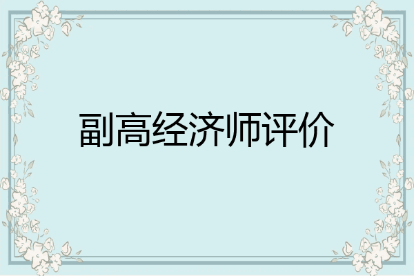 副高经济师评价