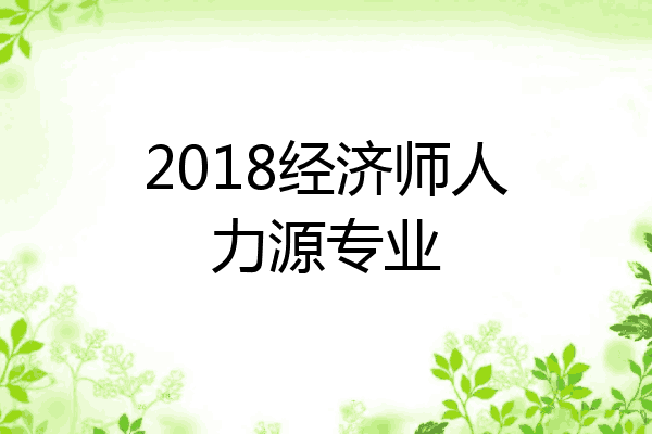 2018经济师人力源专业